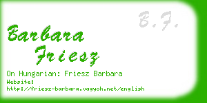 barbara friesz business card